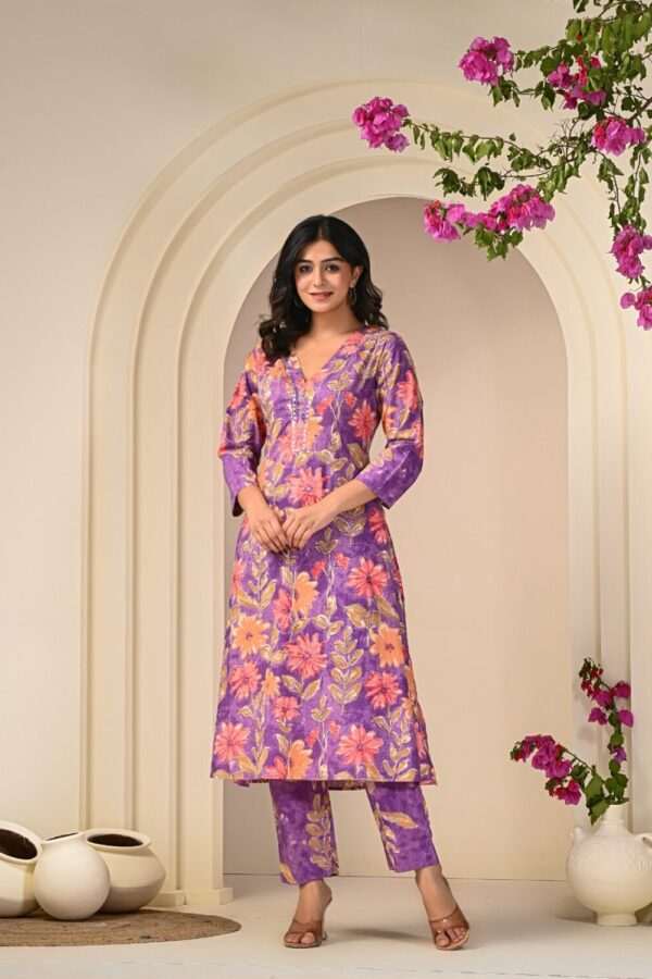 Vibrant Floral Pure Cotton Kurta Set | Jaipur Kurti Manufacturer in Jaipur