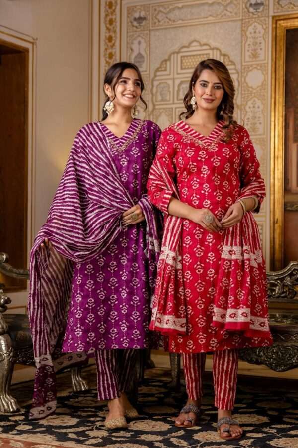 Purple and Pink Kurta Set for Women - Stylish Ethnic Wear